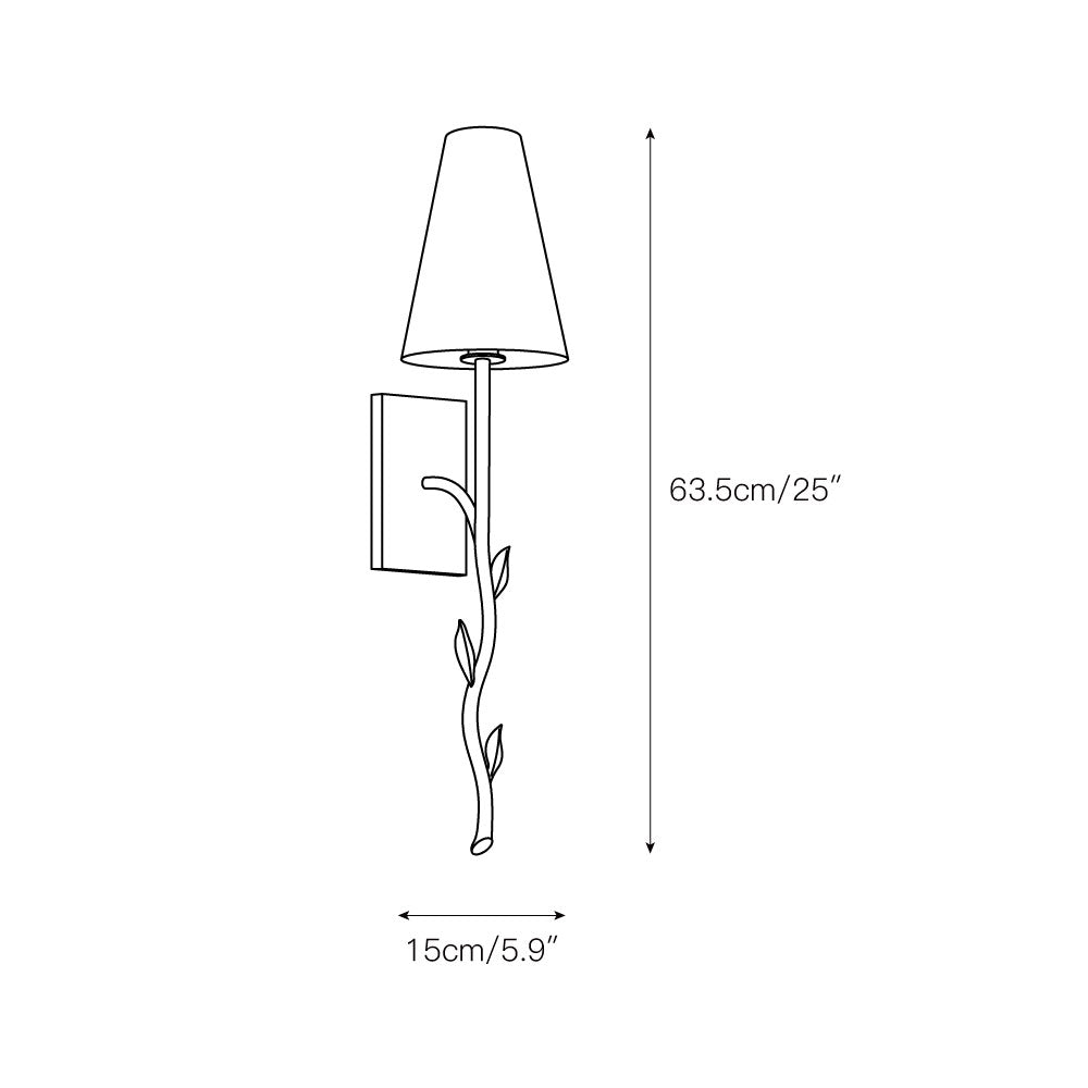 Petal Brass Fabric Wall Lamp