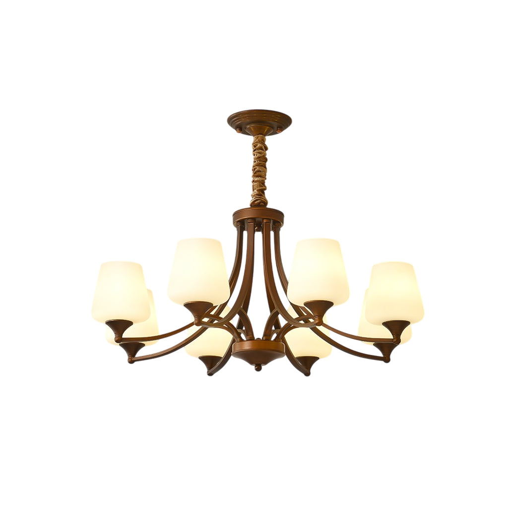 Ulrinara Postmodern Luxury Brass Glass Chandelier