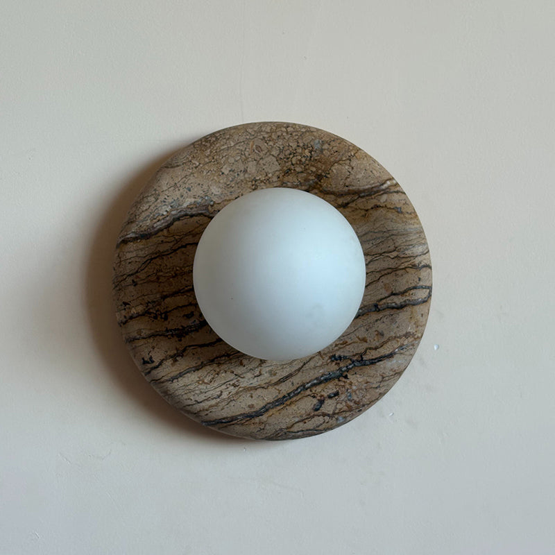 Alsorarae Beige Glass Marble Sconce Wall Lamp