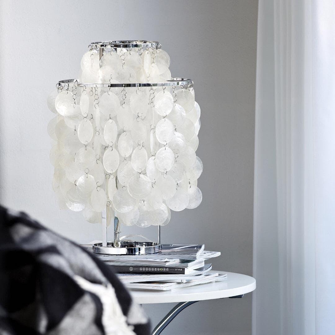 Round Shell Tiered Table Lamp