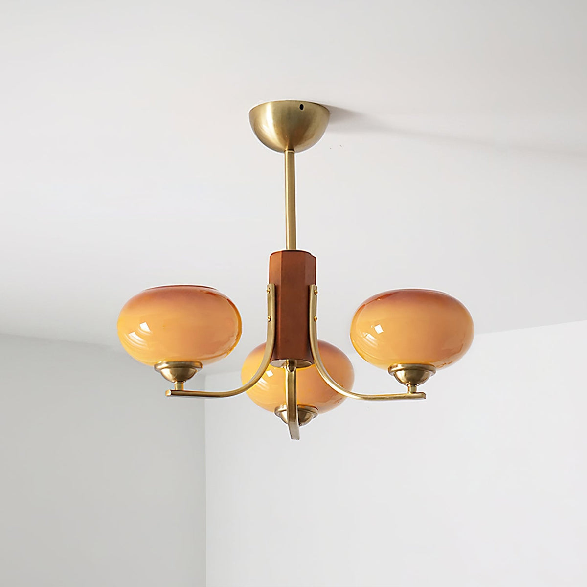 Vira 6-Light Amber Glass Globe Chandelier
