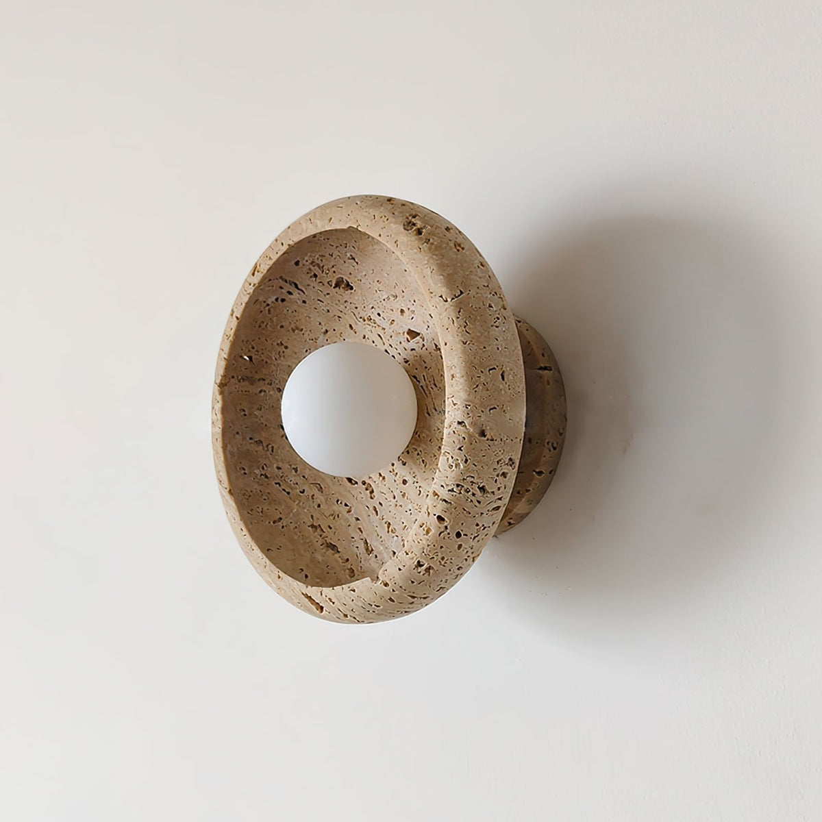 Neptune Travertine Wall Light Ring-shaped