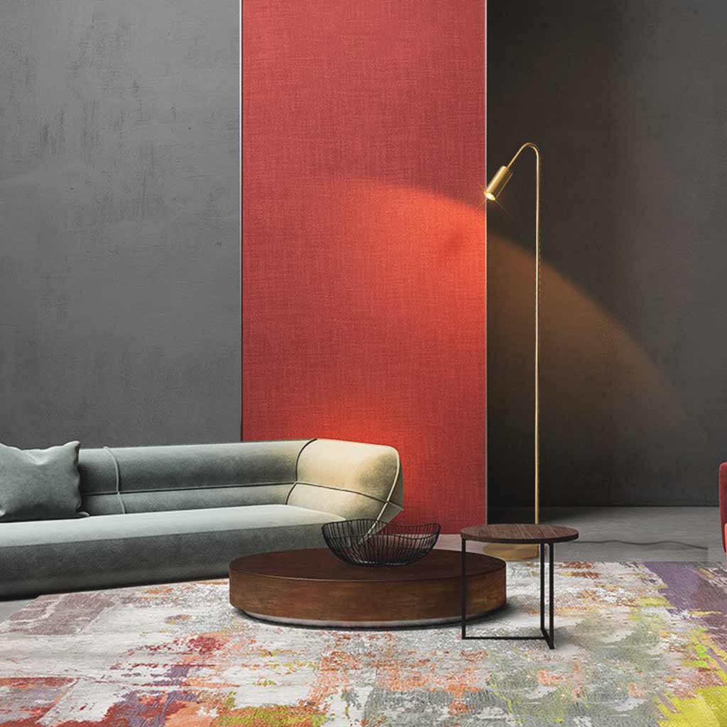 Floor Lamp Minimalist Brass LED Spotlight, Black / Gold