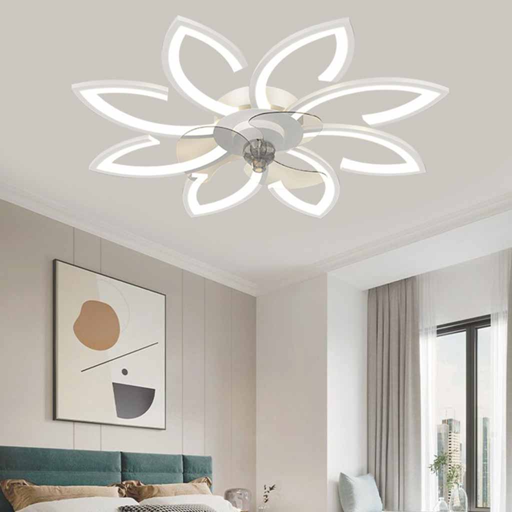 Flower Ceiling Fan with Light Semi-Flush, 3 Colors
