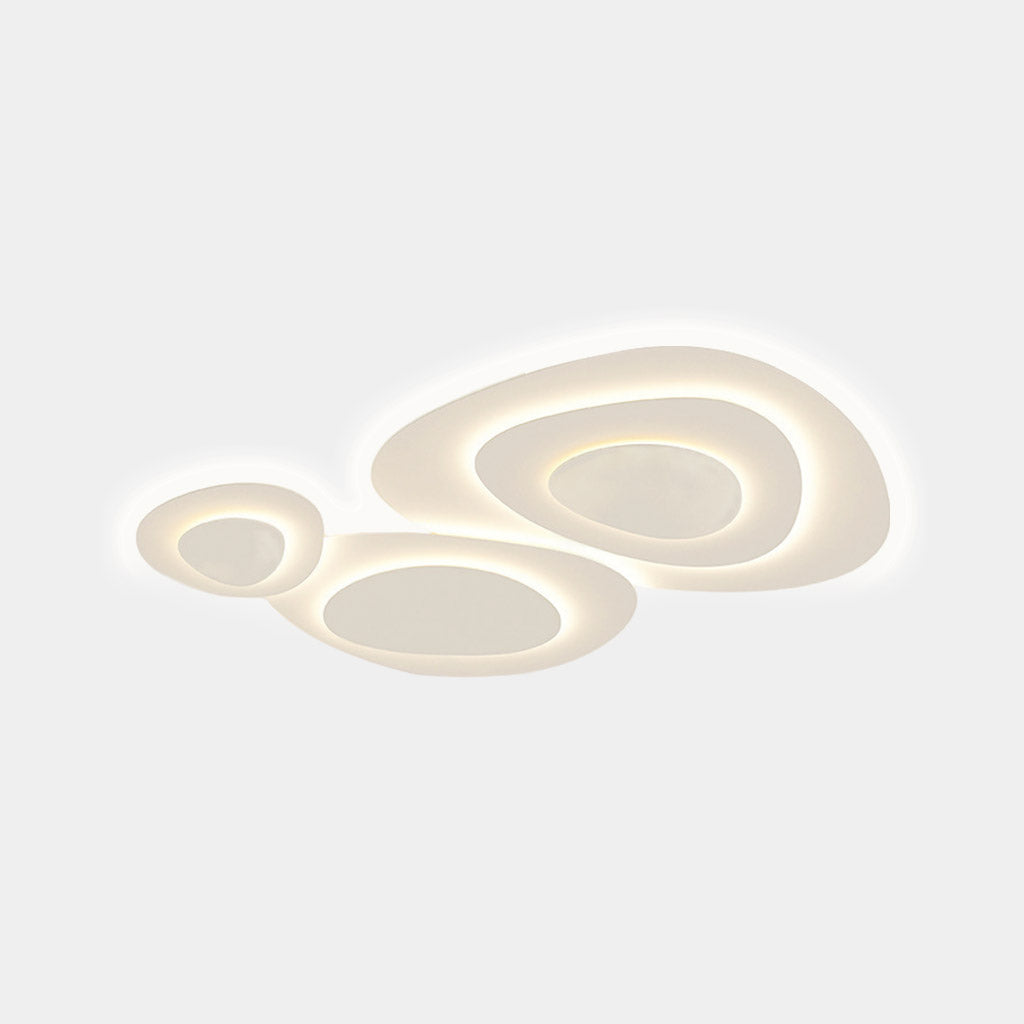 Flush Mount Ceiling Light Geometirc Dimmable LED, White
