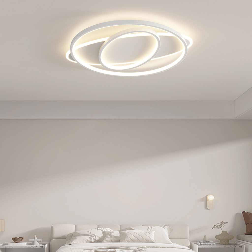 Flush Mount Ceiling Light Geometric LED Dimmable Full Spectrum, White