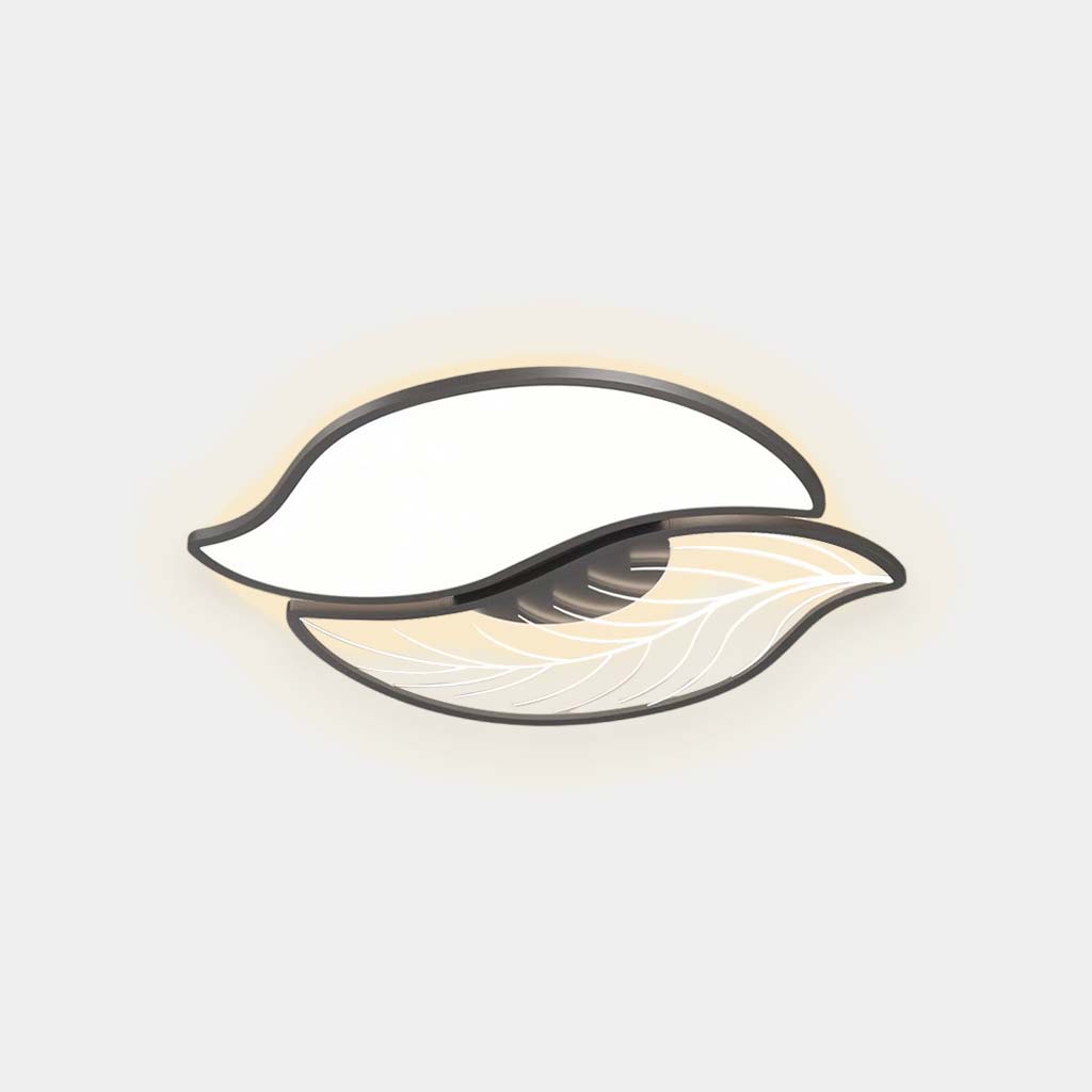 Flush Mount Ceiling Light Unique Leaf LED Dimmable, White/Black