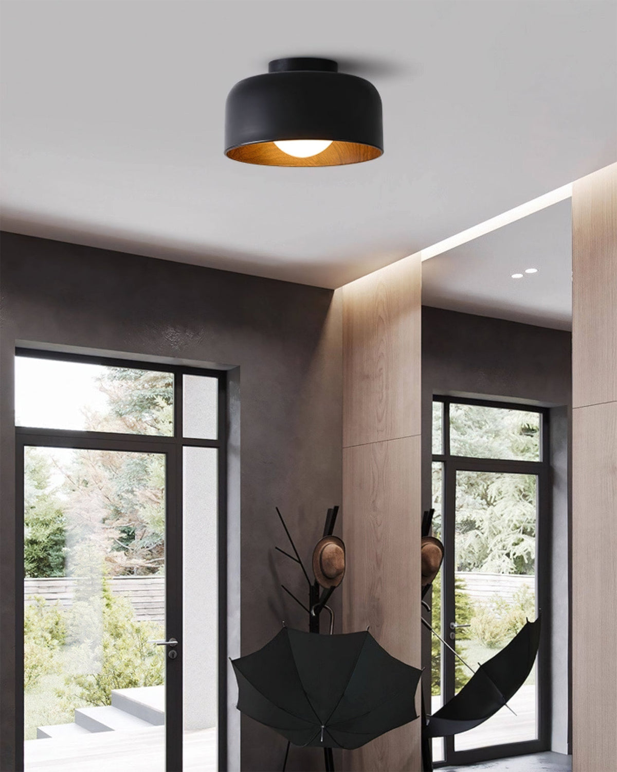 Wabi Sabi Woodgrain Metal Entryway Ceiling Light
