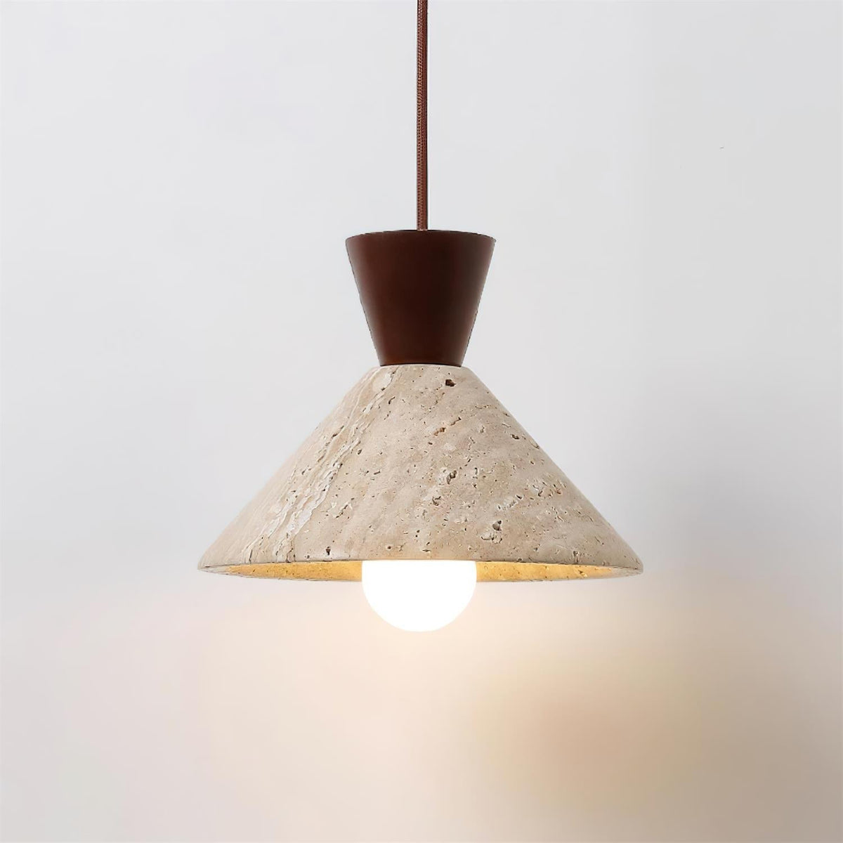 Ritta Travertine Pendant Lamp Hat Shape