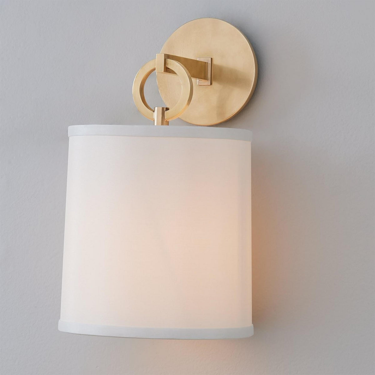 Cotheor Circle Brass Fabric Sconce Wall Lamp