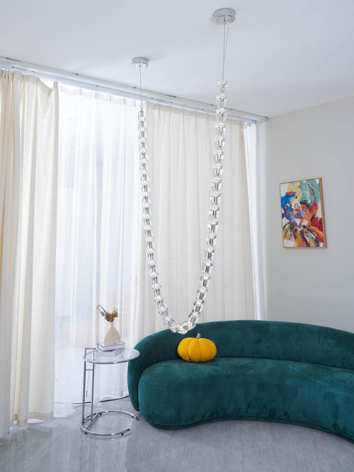Elyisaine Chandelier Crystal Gold LED 3-Line