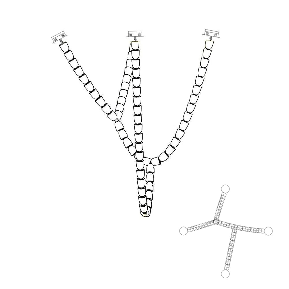 Elyisaine Chandelier Crystal Gold LED 3-Line