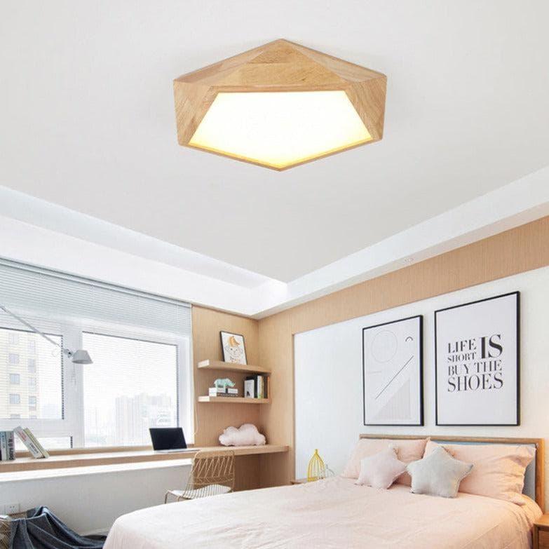 Geometric Wood Ceiling Light