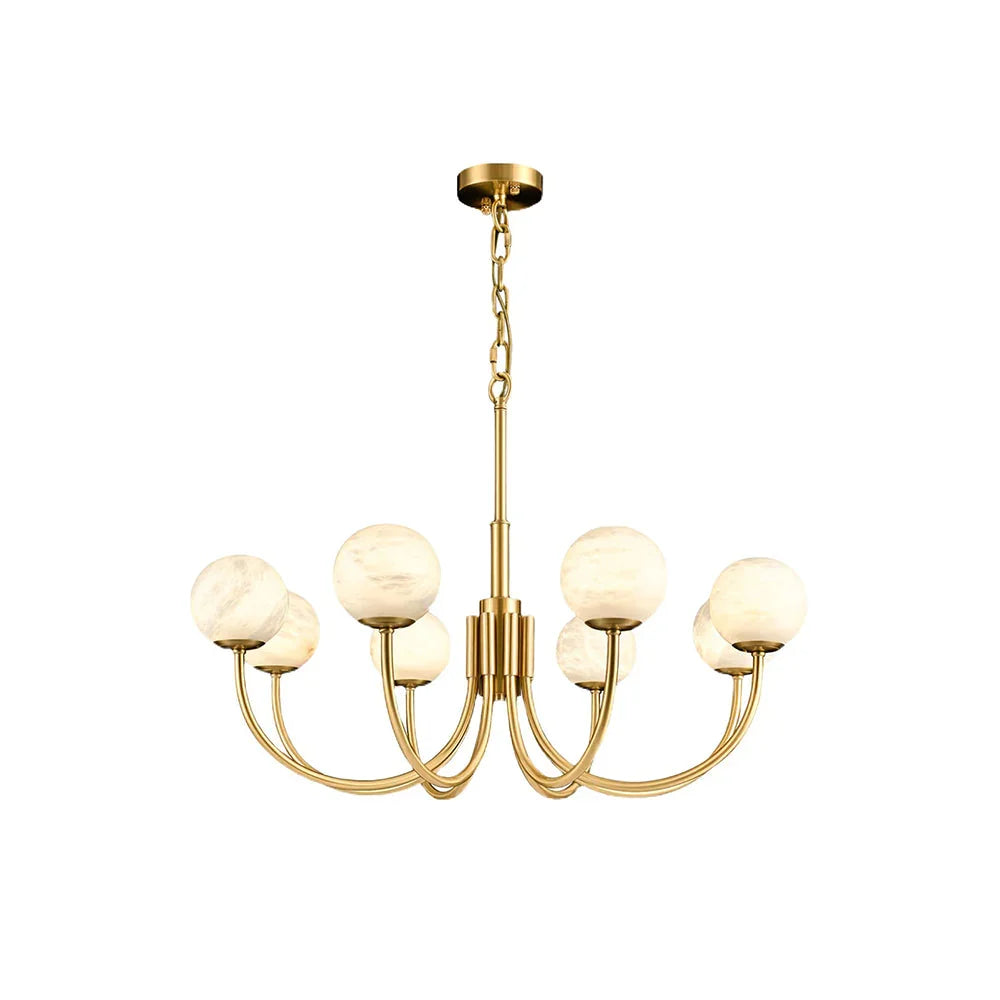 Alabaster Maytoni Erich Brass Chandelier