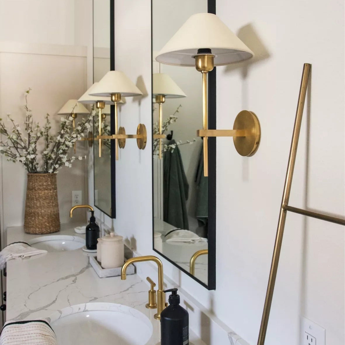 Zosilara Vintage Brass Fabric Wall Lamp