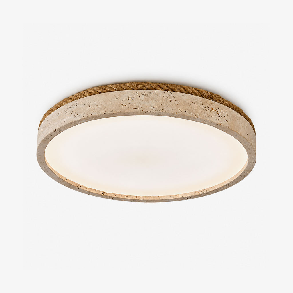 Halo Travertine Flush Mount Light