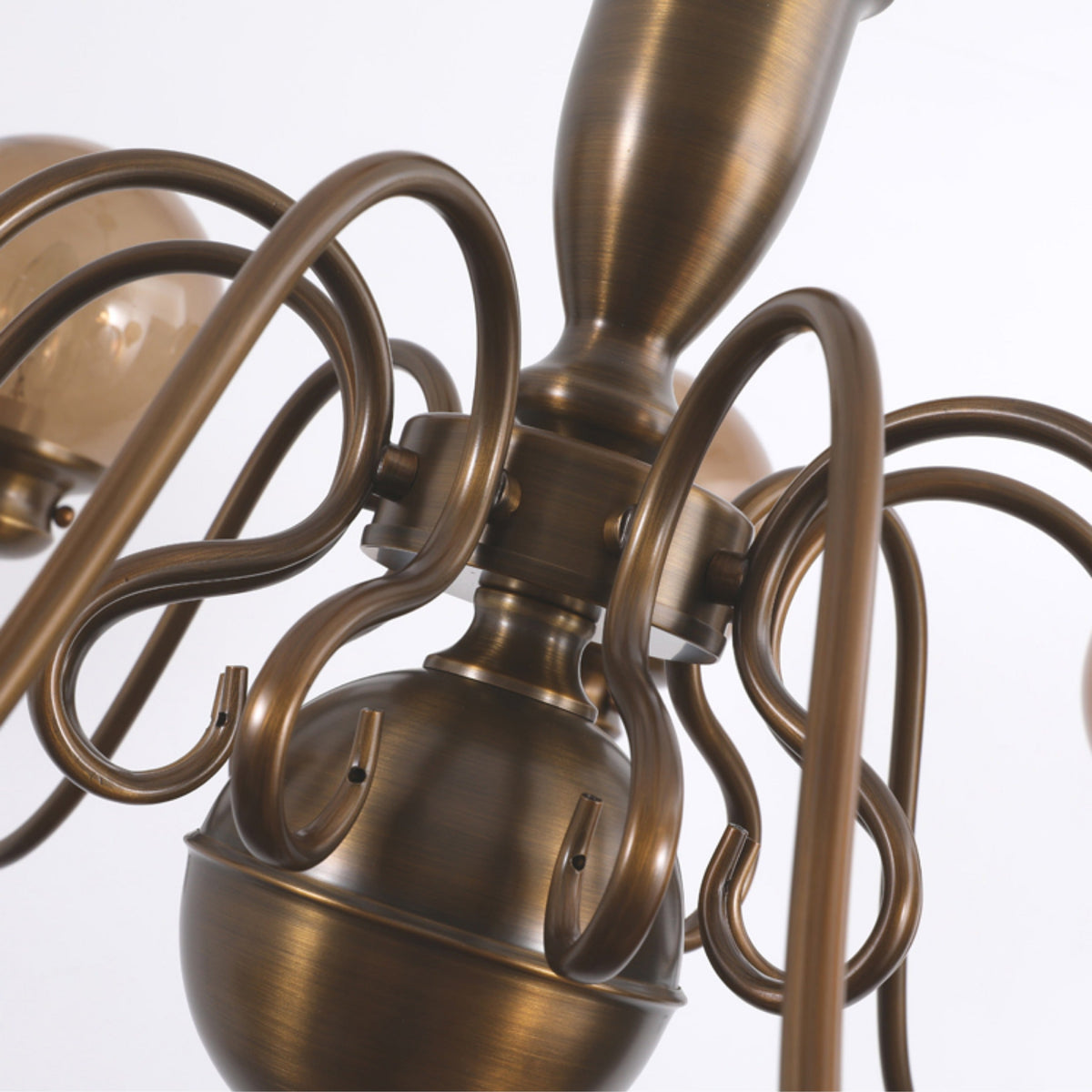 Ciphaen Postmodern Luxury Brass Glass Chandelier