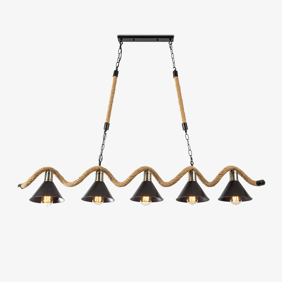 Hemp Rope Industrial Wave Chandelier