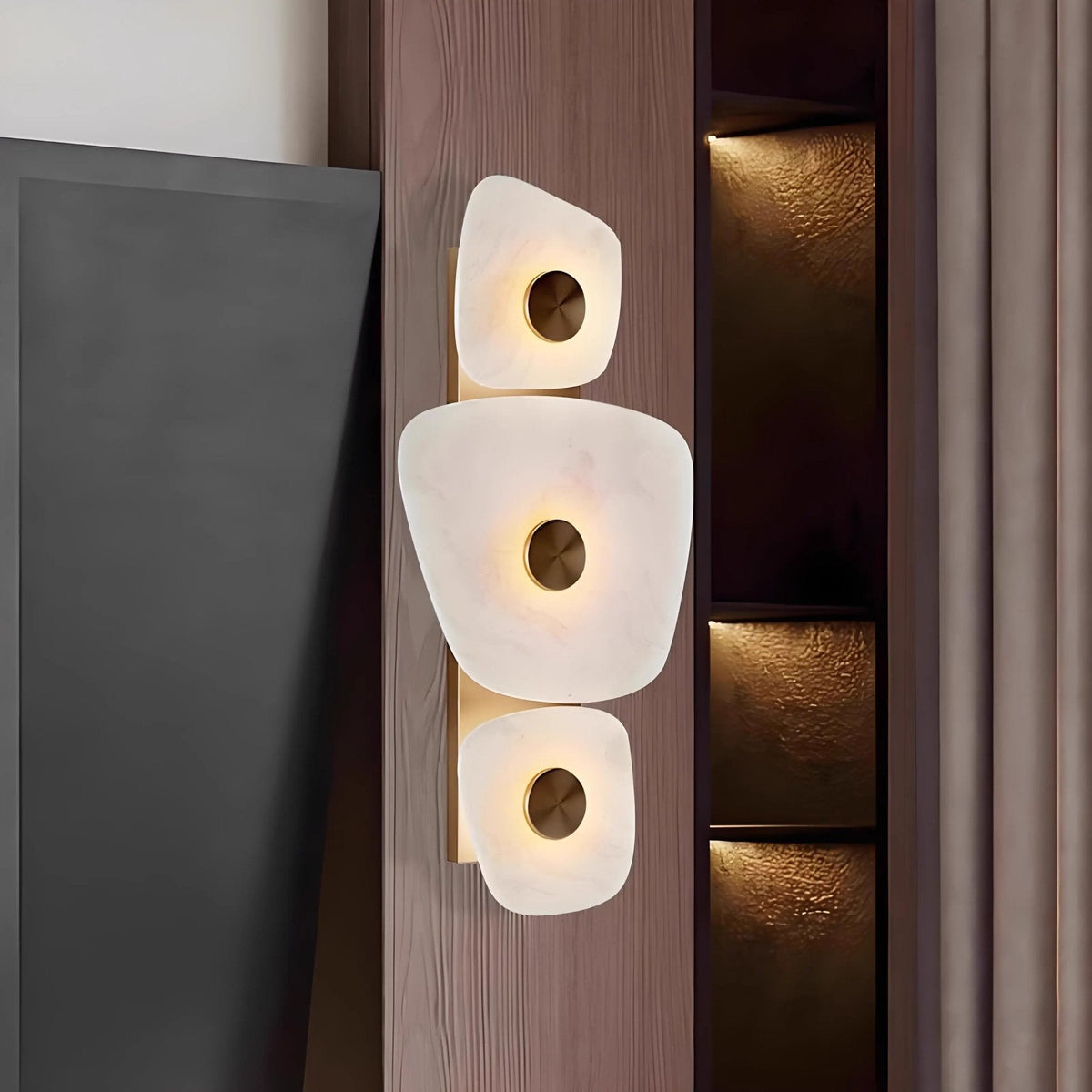 Alabaster Eclipse Round Wall Light