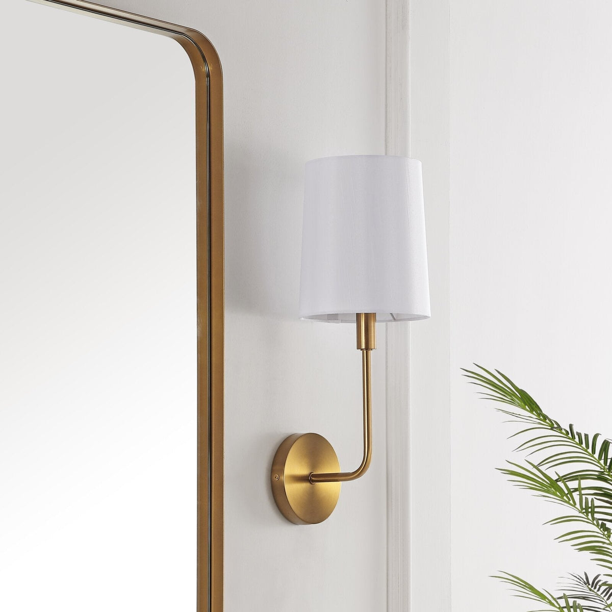 Orvynia Brass Fabric Wall Lamp