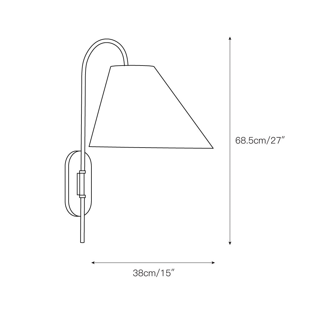 Nyphaiel Brass Fabric Wall Lamp