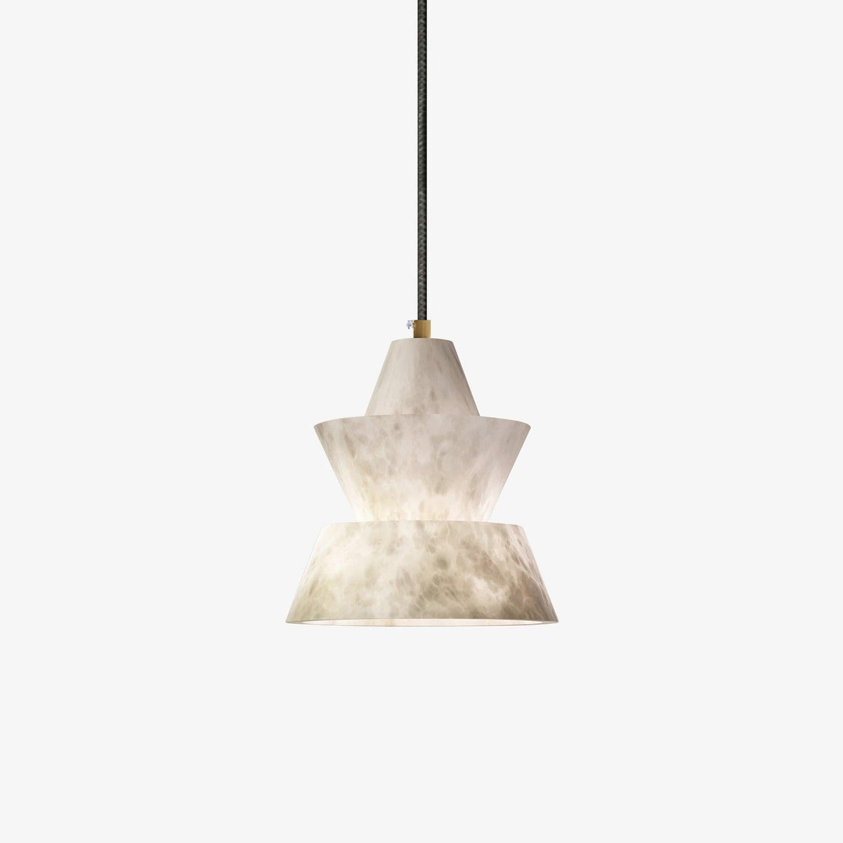 Alabaster Modern Hat Shape Pendant Light