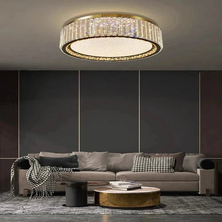 Lark Crystal Flush Mount Chandelier