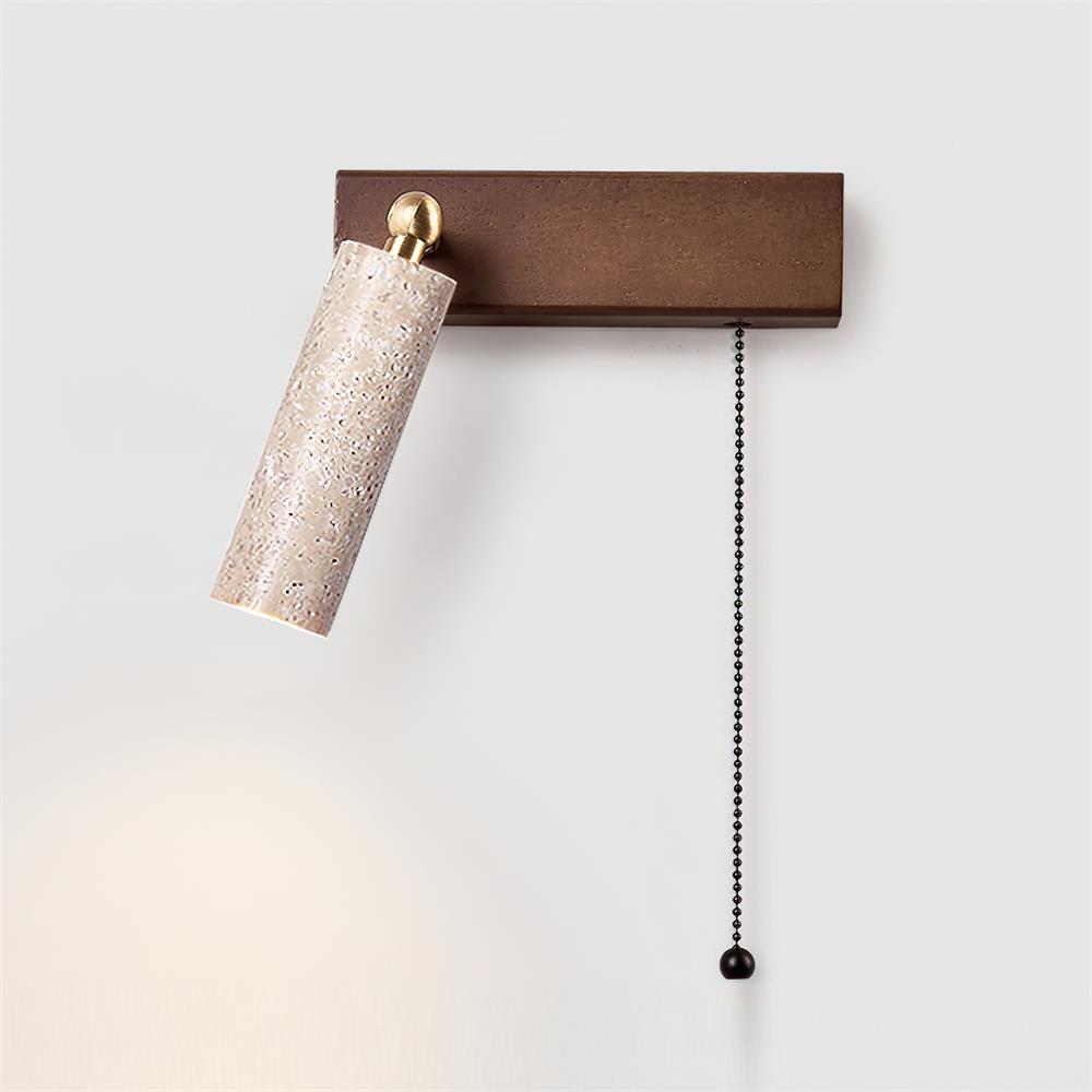 Ritta Wall Lamp Black Travertine Spotlight