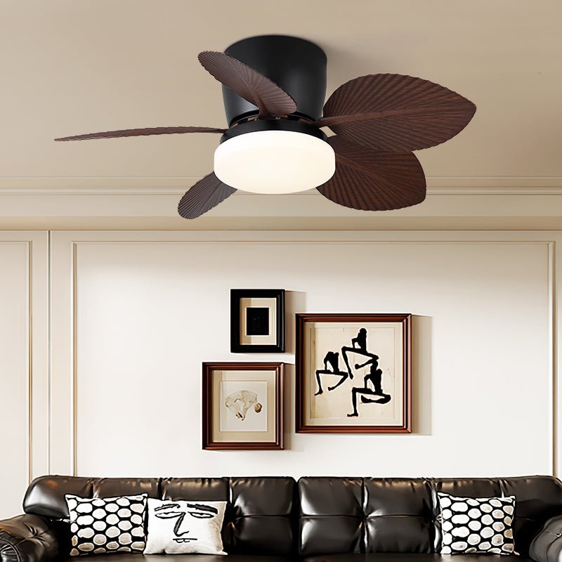 Tropical Palm Five-Blade Ceiling Fan Light