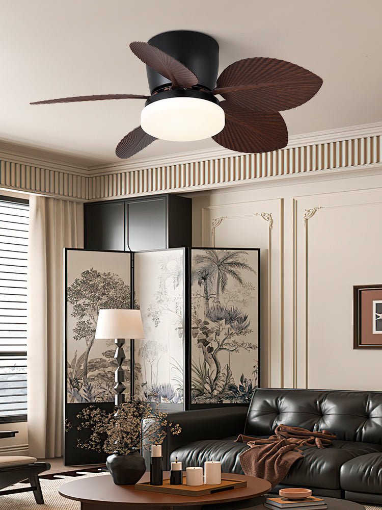 Tropical Palm Five-Blade Ceiling Fan Light