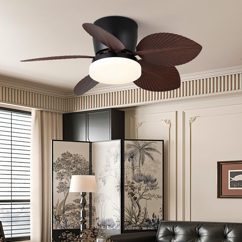Tropical Palm Five-Blade Ceiling Fan Light