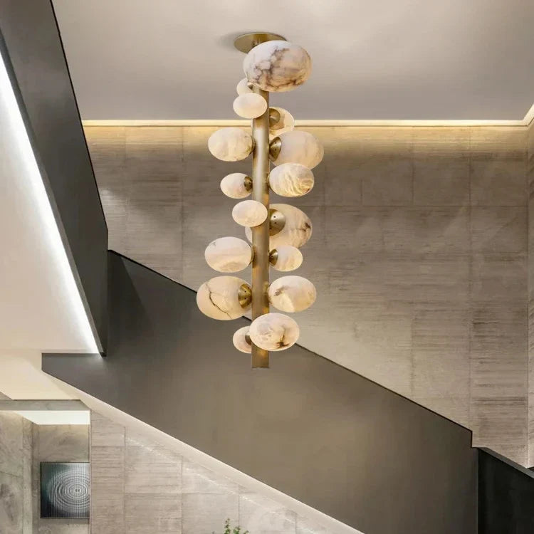 Leila Modern Marble Ball Vertical Liner Chandelier