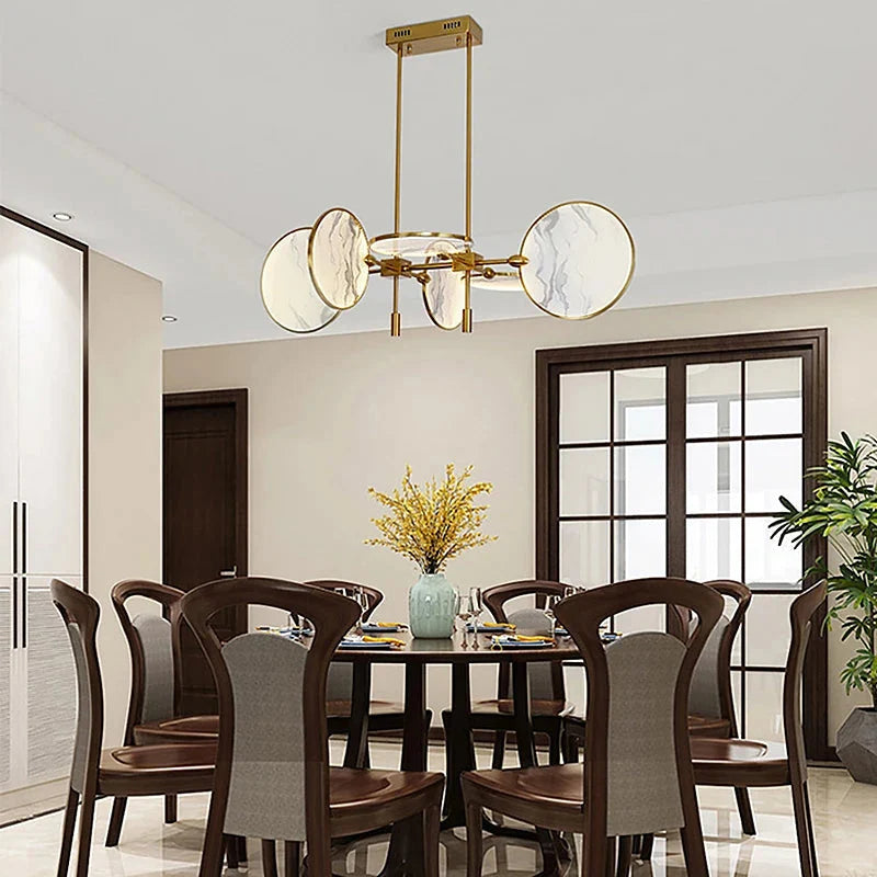 Lesley Modern Art Glass Disc Chandelier