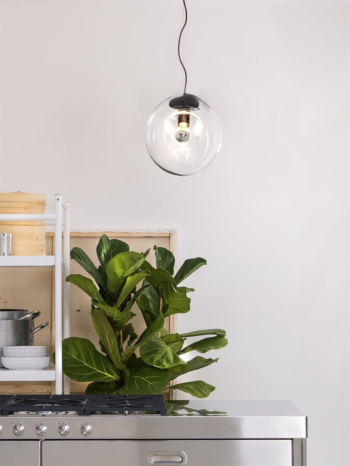 Lymara Black Glass Pendant Light