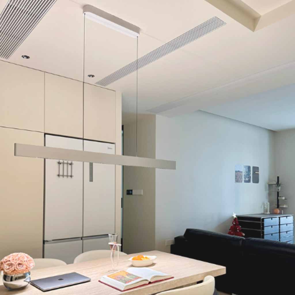 Linear Pendant Light Bright Dimmable LED Up & Down, Silver