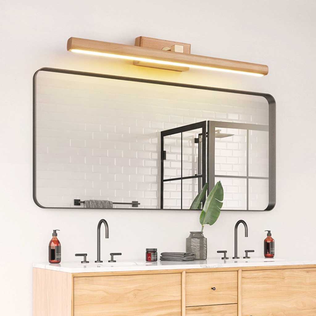 Wall Light Modern Japanese 360° Rotating LED Linear, Wood