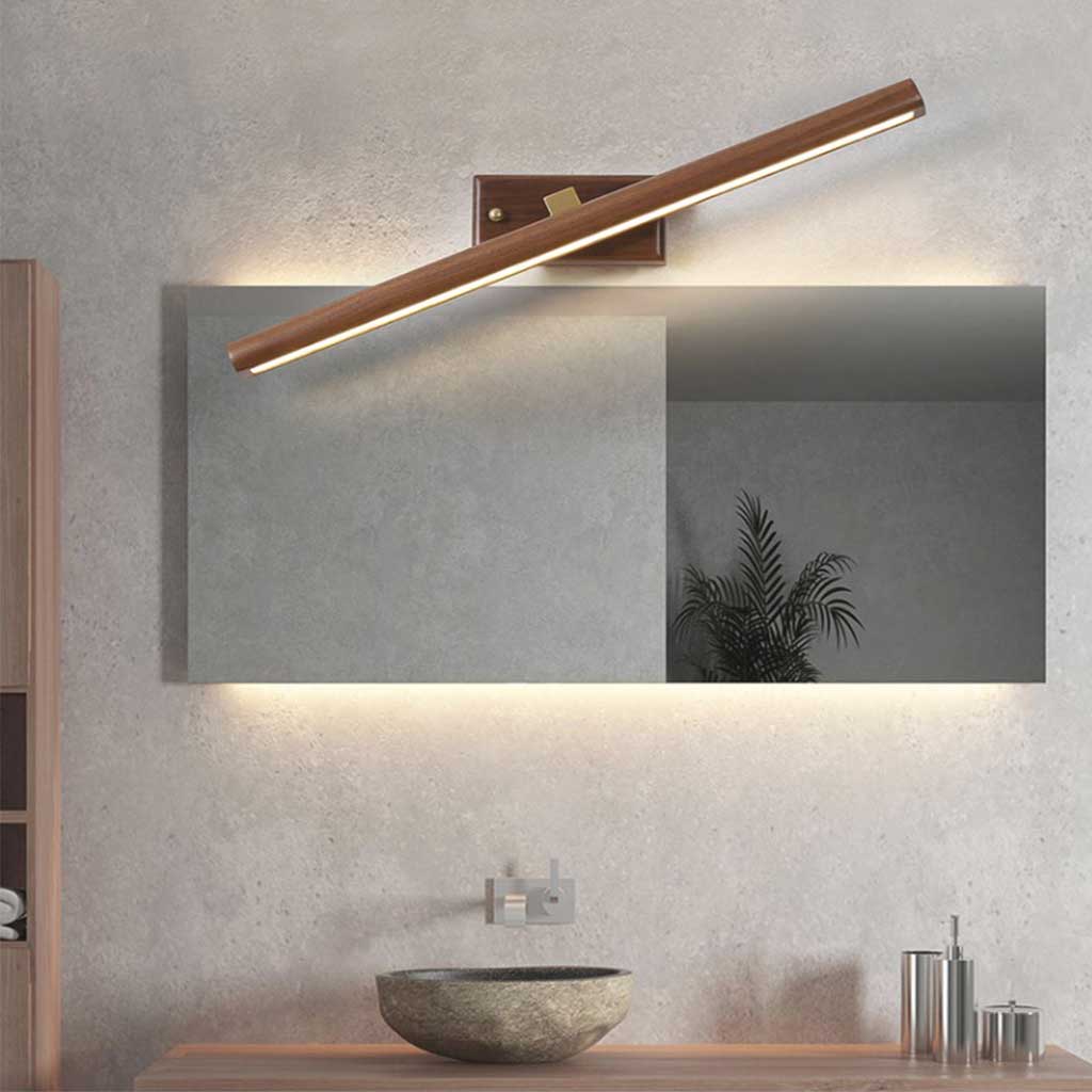 Wall Light Modern Japanese 360° Rotating LED Linear, Wood