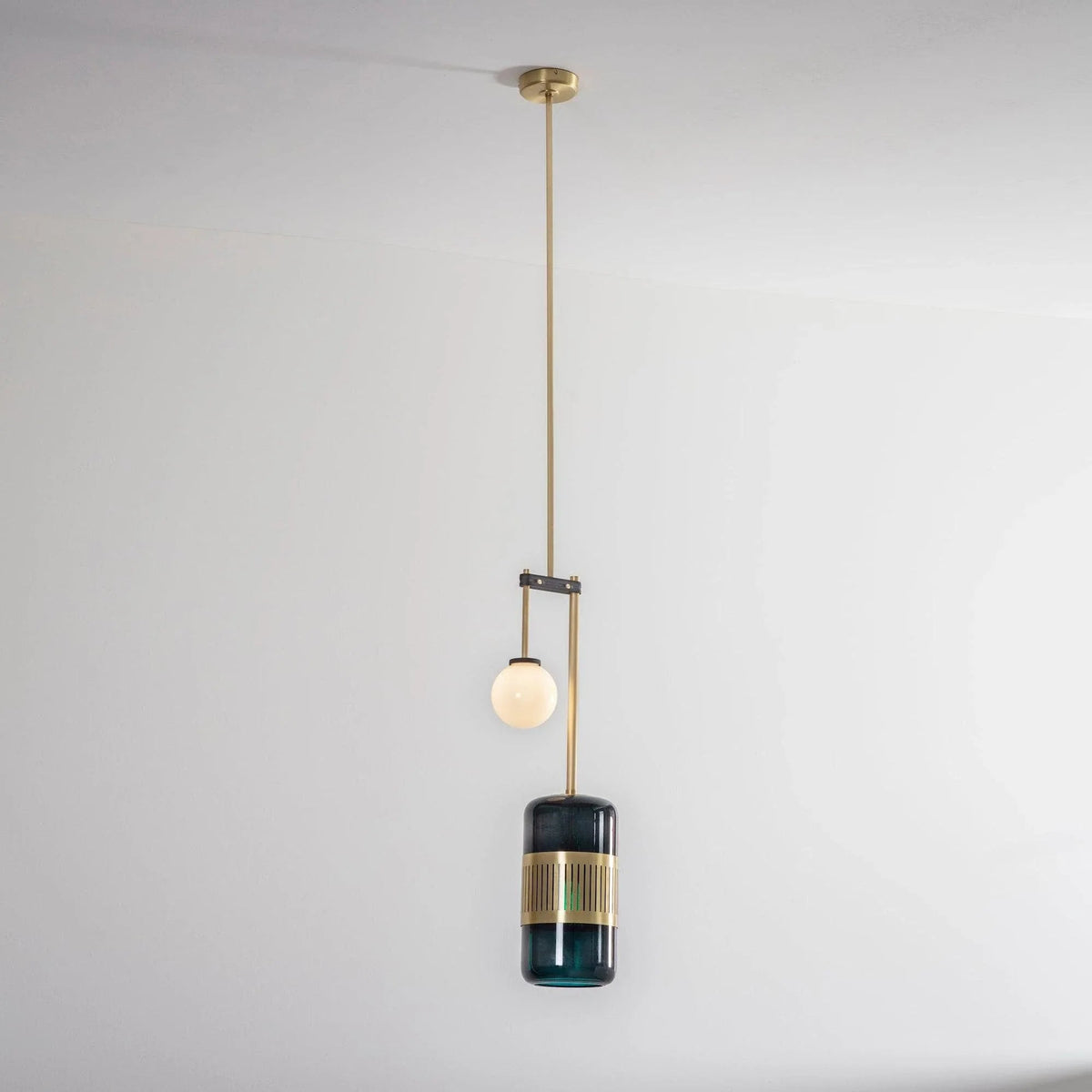 Long Cylinder Travertine Pendant Lamp