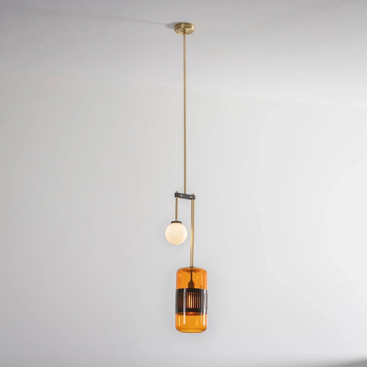Long Cylinder Travertine Pendant Lamp