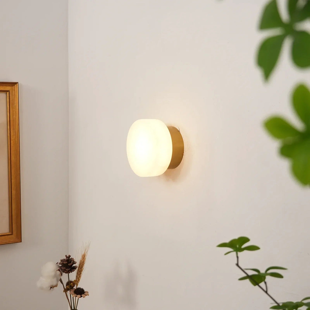 Cylindrical Alabaster Wall Light