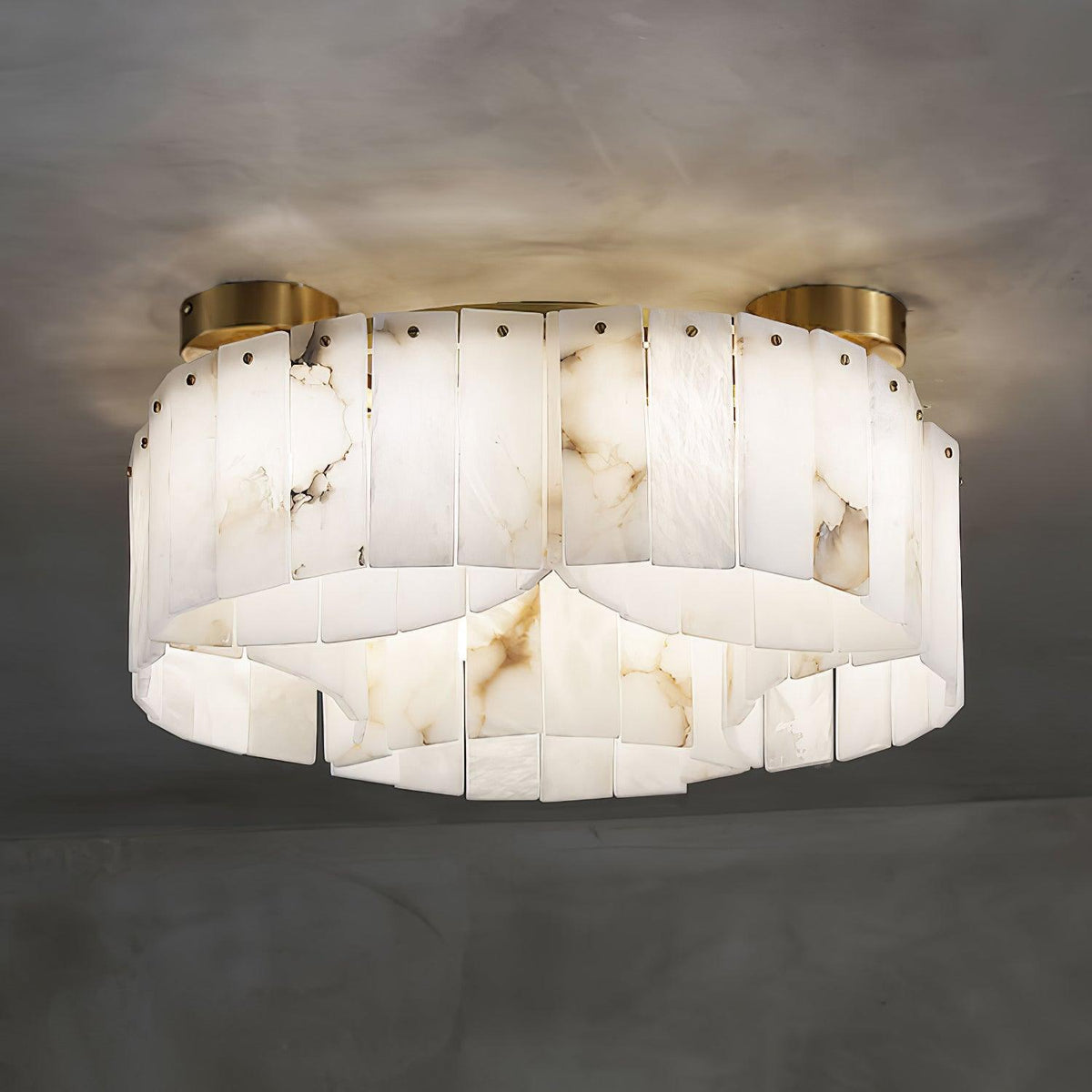 Alabaster Modern Brass Ceiling Lamp