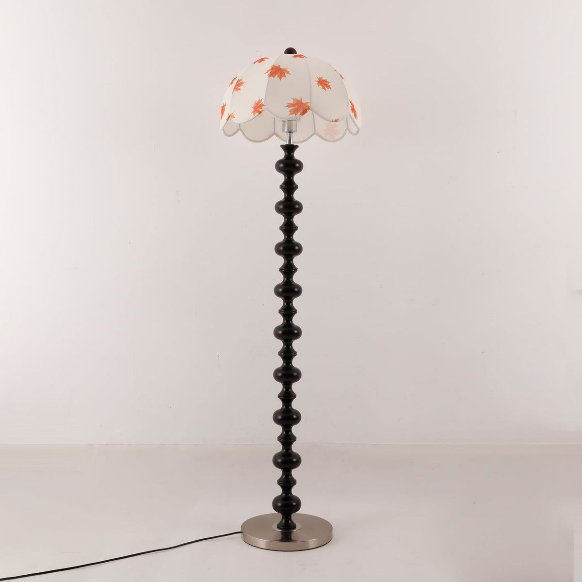 Celon Wood Fabric Vintage Floor Lamp
