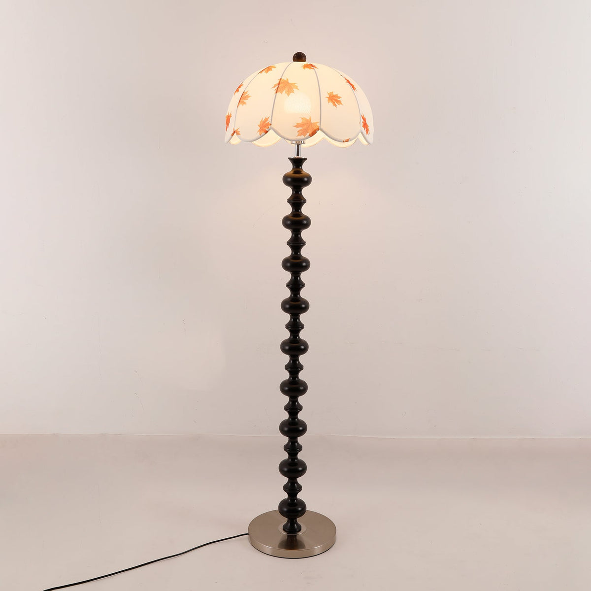 Celon Wood Fabric Vintage Floor Lamp