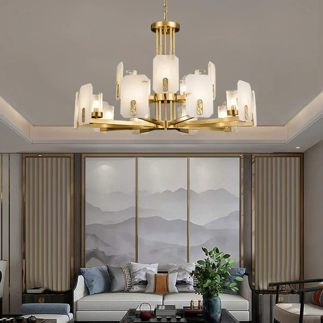 Luxury Copper Marble Chandelier