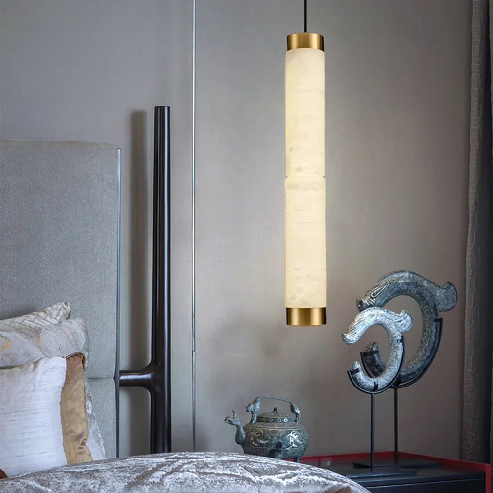 Strip Alabaster Chandelier