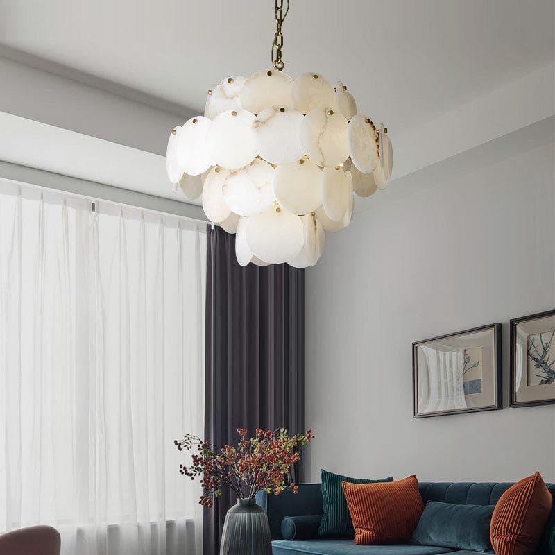Marble Multi-Tiered Round Chandelier