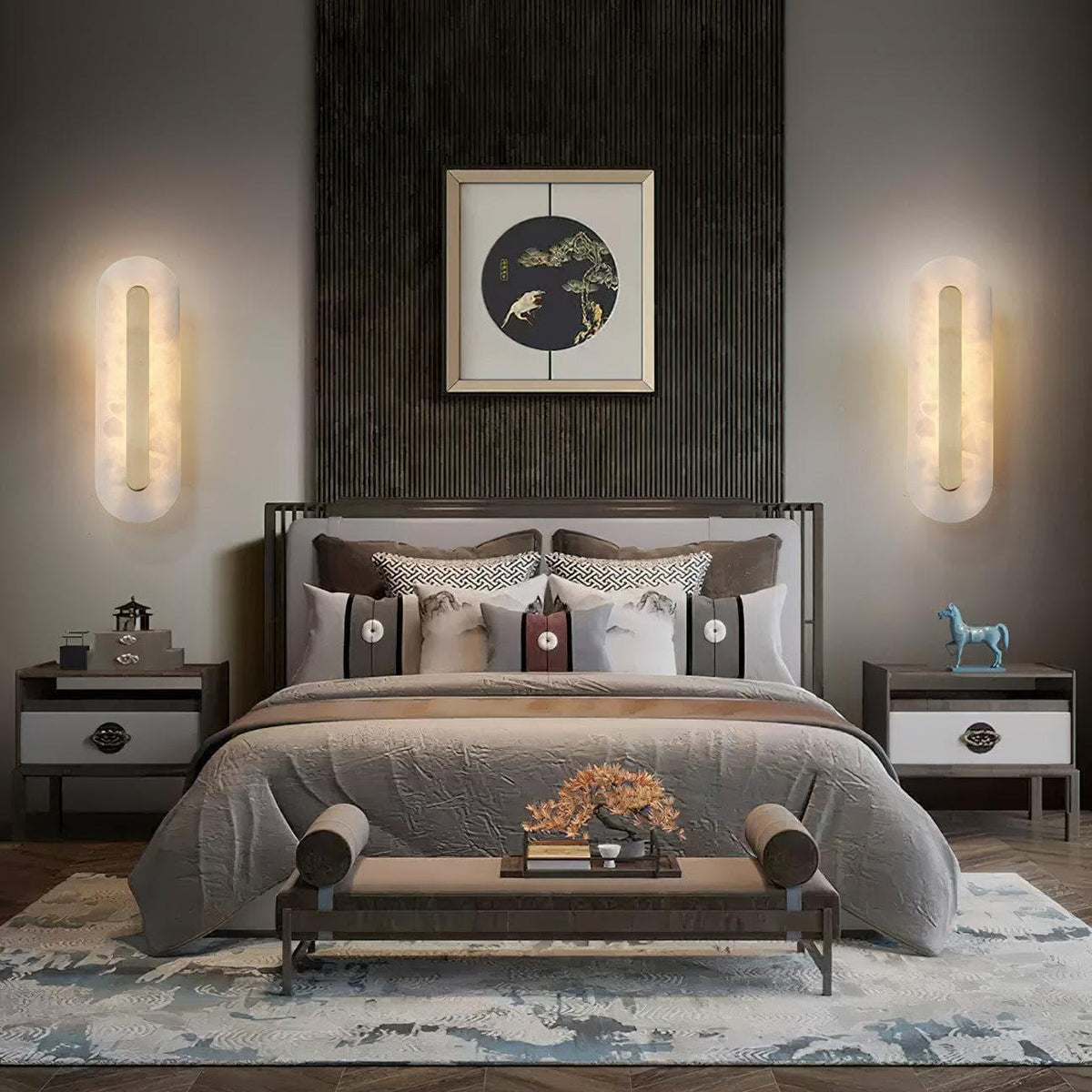 Alabaster Rounded Wall Light