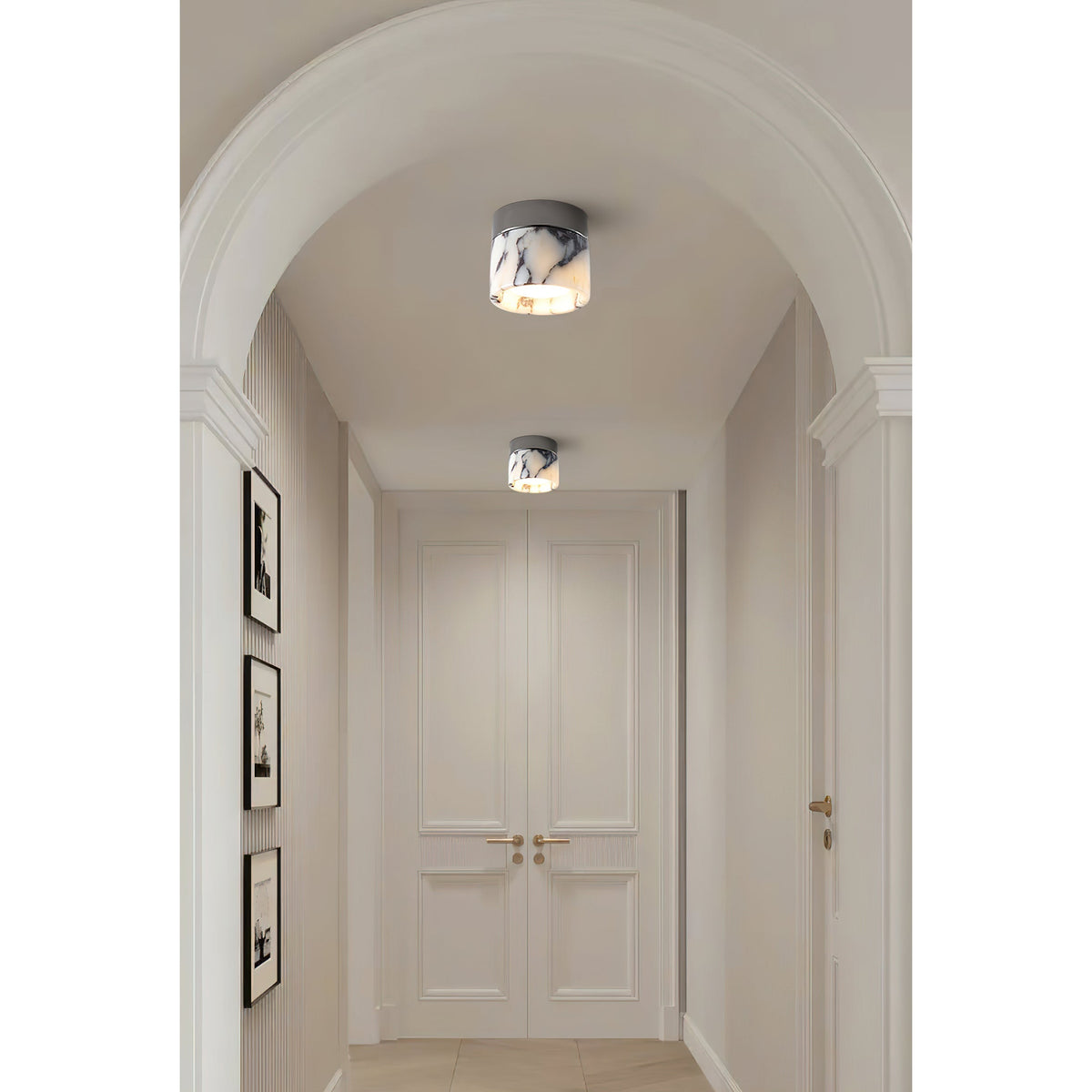 Ivinir Round Marble Ceiling Lamp