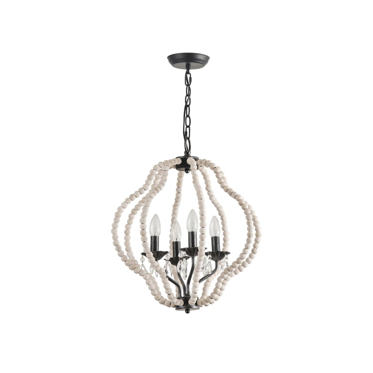 Ulthaara Wood Crystal Chandelier
