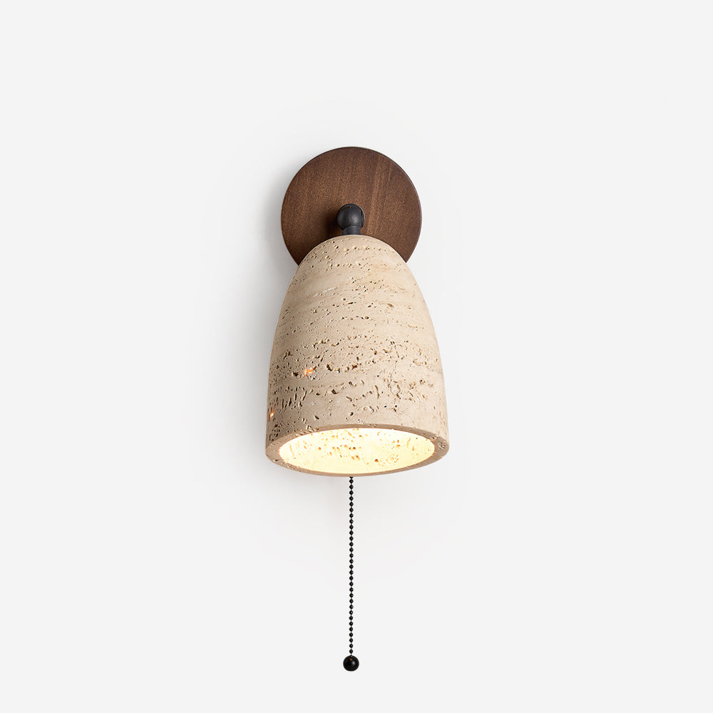 Solaro Wall Lamp Travertine with pull chain
